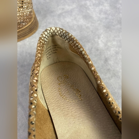 Anthropologie Seychelles Weekenders Tan Tiger Eye Reptile Leather Loafers Sz 8.5 - Picture 5 of 12